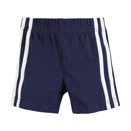 Hudson Baby Unisex Baby and Toddler Shorts Bottoms 4-Pack, Red Navy, 0-3 Months