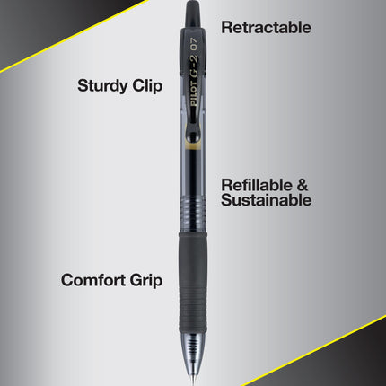 Pilot G2 Premium Gel Pens, Gel Roller Pens, Fine Point 0.7 mm Assorted Colors 20
