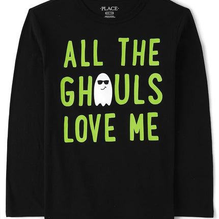 The Children's Place Boys' Long Sleeve Halloween Graphic T-Shirt, Ghouls, Medium