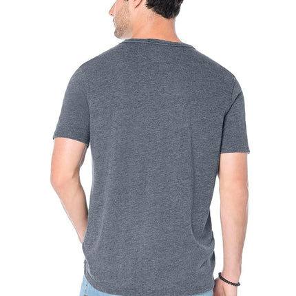 Lucky Brand Men's Venice Burnout Notch Neck Tee T Shirt, Jet Black, L UK