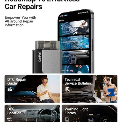 TOPDON Carpal-A OBD2 Code Reader Bluetooth, All System OBD2 Scanner for iOS & Android, Vehicle Health Check, 6 Maintenance Services, Smog Check, Repair Guide, 1 Year Free Update