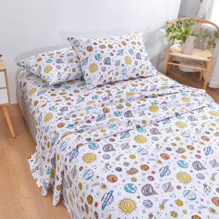 JSD Space Theme Galaxy Kids Twin Sheet Set 3 Piece