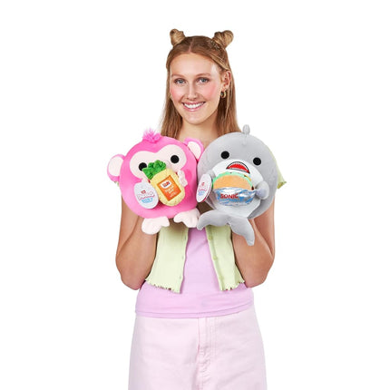 Snackles Series 2 Wave 2, Snack Swap, Monkey, 20 cm by ZURU Cuddly Squishy Comfort Plush with License Snack Brand Accessory (Monkey, Dole Pineapple)