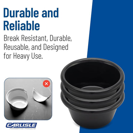 Carlisle FoodService Products Smooth Ramekin Sauce Cup for Restaurants, Cafeterias, And Fast Food, Plastic, 2 Ounces, Chocolate, (Pack of 72)