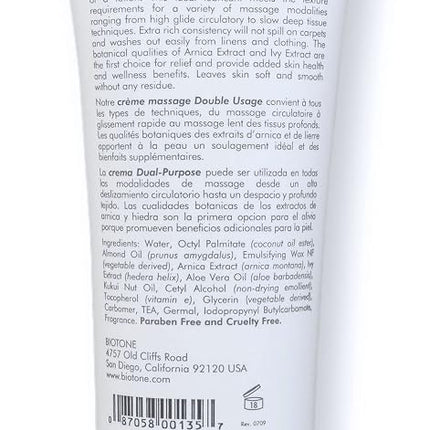 Biotone Dual Purpose Massage Cream 7.0 Ounce