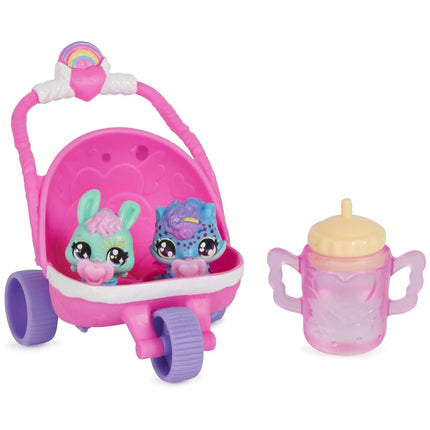 HATCHIMALS Alive, Hatch N’ Stroll Playset with Pushchair Toy and 2 Mini Figures in Self-Hatching Eggs, Kids’ Toys for Girls and Boys Aged 3 and up