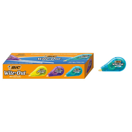 BIC Wite-Out Brand Mini Correction Tape, White, 12-Count