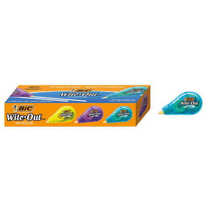 BIC Wite-Out Brand Mini Correction Tape, White, 12