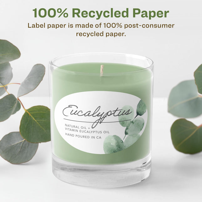 Etiquetas Ovaladas Recicladas Blancas Mate Avery EcoFriendly, 5.1 cm x 8.5 cm, Impresión hasta el Borde, Etiquetas Blancas Mate, Adhesivo Permanente, Imprimibles en Láser/Inyección de Tinta, 400 en Total
