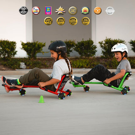EzyRoller Classic with LED Wheels Ride On Toy for Kids, Ages 3-12, Up to 154 lbs - Red