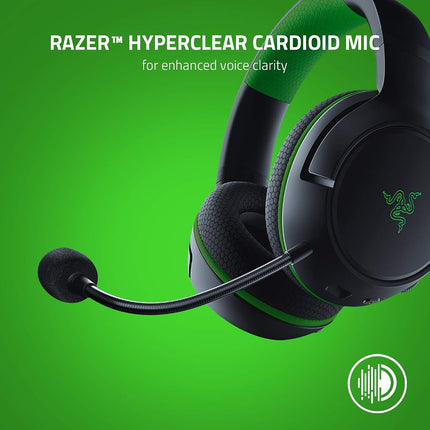 Casque de jeu sans fil Razer Kaira pour Xbox Series X|S, Xbox One : Haut-parleurs Triforce Titanium 50mm - Micro cardioïde - Coussinets d'oreille en mousse à mémoire de forme respirants - Bouton d'appairage EQ - Windows Sonic - Noir