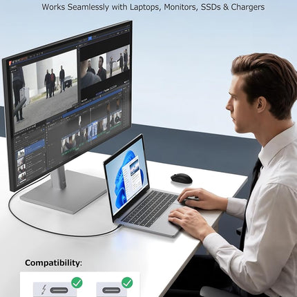 Cable Matters 40Gbps Active USB4 Cable 9.8 ft / 3m with 8K Video & 100W Charging, Compatible with Thunderbolt 4/3, USB C for VR Headset, Docking Stations, MacBook, DELL XPS, Surface Pro and More