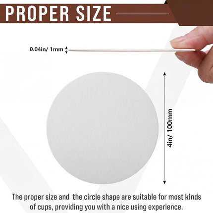 TaoBary 400 Pcs Disposable Paper Bar Coasters Bulk, 4 Inch Cardboard Coasters Blank for Drinks DIY Crafts Arts Wedding (White)