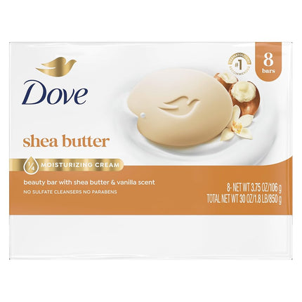 Dove Nourishing Care Shea Butter Beauty Bar, 8 Count, 4 Oz Bars by Dove