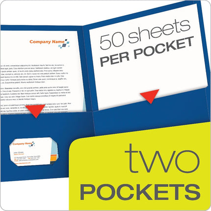 Oxford Twin Pocket Folders, Letter Size, Royal Blue, 25 per Box (57512)