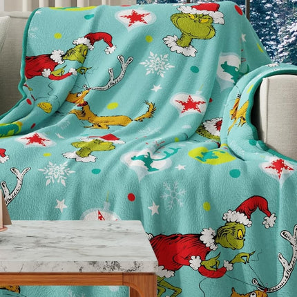Franco Collectibles The Grinch by Dr. Seuss Holiday Christmas Super Soft Cozy Plush Throw, 40 in x 50 in, (Officially Licensed Product)