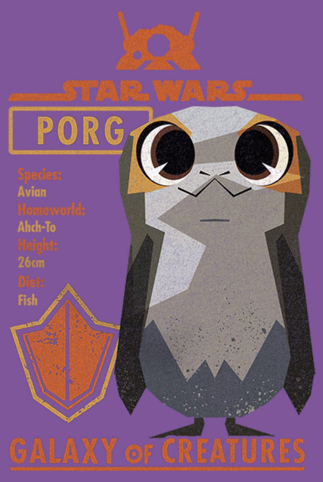 Fifth Sun Girl's Star Wars: Galaxy of Creatures Georgie Porgie T-Shirt, Purple Berry, X-Large