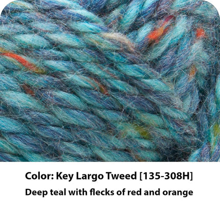 Lion Brand Yarn 135-308-3 Yarn, 3-Pack, Key Largo Tweed 3 Pack