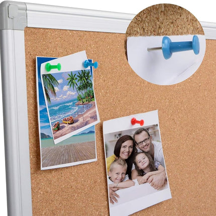 Board2by 2-Pack Cork Board Bulletin Board 20 x 30 Inches, Silver Aluminium Framed Corkboard, Office Board for Wall Cork, Large Wall Mounted Notice Pin Board with 32 Pins