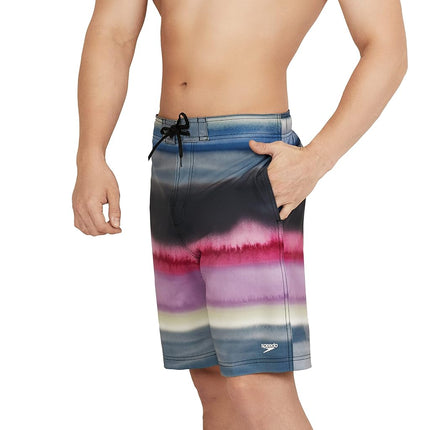 Speedo Men's Swim Trunk Knee Length 20" Boardshort Bondi Printed, Coastal China Blue, XX-Large