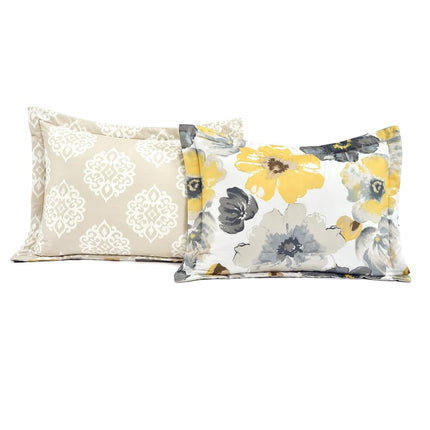 Lush Decor Leah, Polyester, Yellow & Gray, King