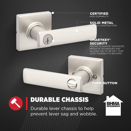 Kwikset 94050-652 Lever, Satin Nickel