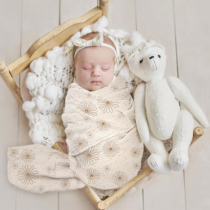 lulumoon Baby Muslin Swaddle Blankets: Soft Receiving Blanket for Newborn - Cotton Swaddling Blanket for Neutral 3Pack