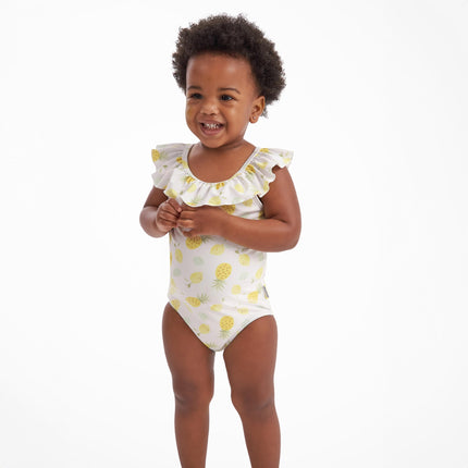 Gerber Girls' One-Piece Swimsuit, Pineapples, 12 Months