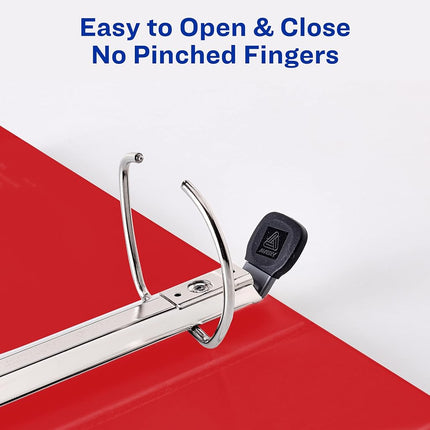 Avery Heavy-Duty Clear View 3 Ring Binders, 3 Inch EZD Rings, 2-Pack of Red Binders (39701)