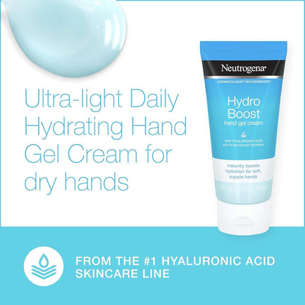 Neutrogena Hydro Boost Hand Gel Cream with Hyaluronic Acid for Soft, Supple, Light and Non-Greasy, 3 Ounce (pack of 3)