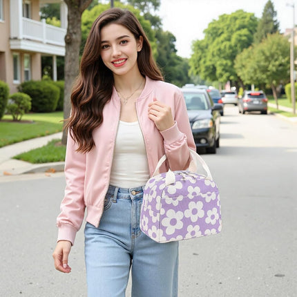 Bluboon Lunch Bag for Women Men Cute Corduroy Lunch Tote Bags Reusable Insulated Lunch Box Large Capacity Reusable Insulated Cooler for Work Picnic or Travel