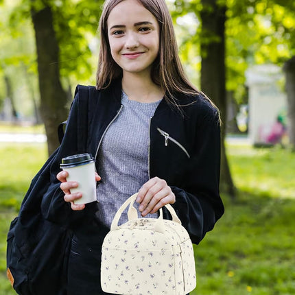 Bluboon Lunch Bag for Women Men Cute Corduroy Lunch Tote Bags Reusable Insulated Lunch Box Large Capacity Reusable Insulated Cooler for Work Picnic or Travel