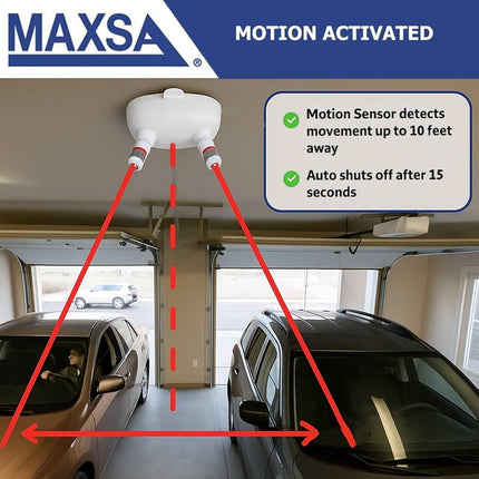 Maxsa 37110-W-RS White Park Right Battery Powered Garage Laser Park Dual Laser