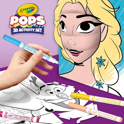 Crayola POPS 3D Frozen Activity Set, Kids Coloring Set & Craft Kit, Includes Stickers & Markers, Frozen Gift for Girls & Boys, 5+
