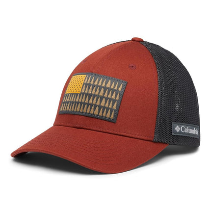 Casquette Tree Flag Mesh Columbia Unisexe – Visière Plate, Rouge Warp, Shark, Taille XL