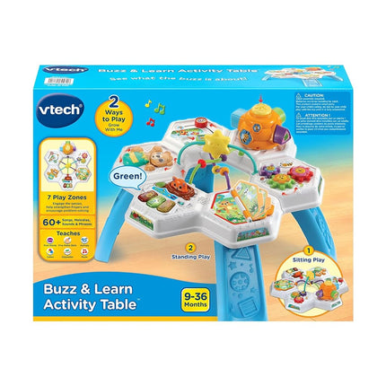 VTech Buzz and Learn Activity Table with Seven Interactive Play Zones, Blue