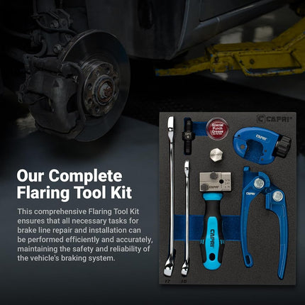 Capri Tools 3/16 in. Double Flaring Tool Kit for Brake Lines 3/16" SAE (4.75 mm) with Wrenches, Tube Cutter, and Tube Bender