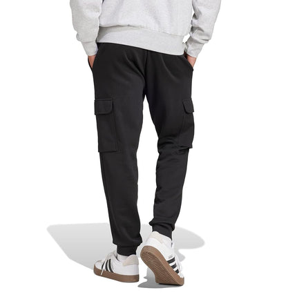 adidas Men's Essentials Feel Cozy Fleece Cargo Pants, Black/White, 3X-Large Tall