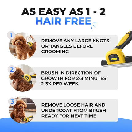 Pet Grooming Brush Effectively Reduces Shedding by Up to 95% Professional Deshedding Tool for Dogs & Cats…