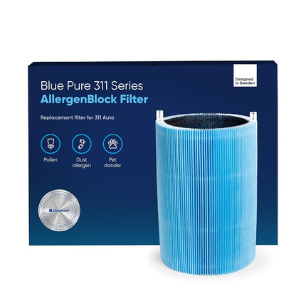 BLUEAIR Filtre AllergenBlock Série Blue Pure 311 Auto, Filtre de remplacement authentique Blueair, Allergies Pollen Poussière Poils d'animaux, Le filtre AllergenBlock Série Blue Pure 311 Auto est compatible avec le purificateur d'air 311 Auto