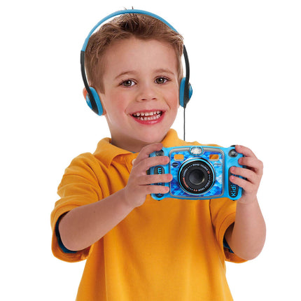 Cámara digital para selfies VTech Kidizoom Duo 5.0 Deluxe con reproductor MP3 y auriculares, azul