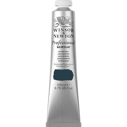 Winsor & Newton 200ml Professional Acrylic Colour Tube - Payne's Gray