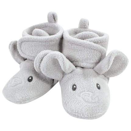 Chaussettes-chaussons en molleton à motif animal pour bébé fille Hudson Baby, lot de 2, éléphant/girafe gris, 18-24 mois