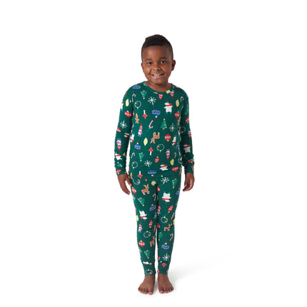 Gerber Baby Neutral Holiday Family Pajamas, Green, Large