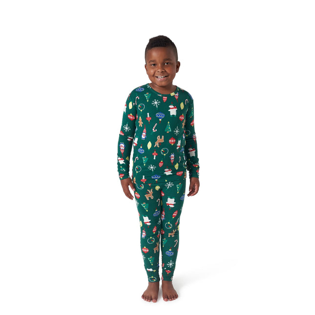 Gerber Baby Neutral Holiday Family Pajamas, Green, Large