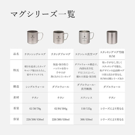 Snow Peak MG-143 Mug Sierra Cup, Titanium, Single Mug, 15.2 fl oz (450 ml)