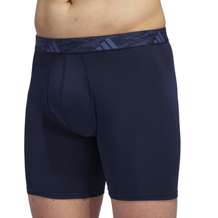 adidas Men's Microfiber 3-Pack Boxer Brief, Collegiate Navy/Grey/Crew Blue, XL