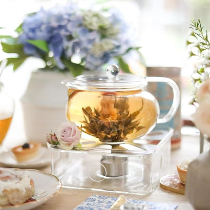 Teabloom Kyoto 2-in-1 Tea Kettle/Tea Maker – Heatproof Glass Teapot with Removable Loose Tea Filter – Tea Connoisseur's Choice