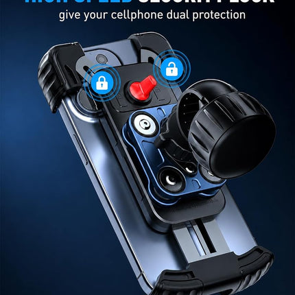 Hiboy Bike Phone Holder, 360° Rotation Adjustable Motorcycle Phone Mount,Bicycle Scooter Handlebar Phone Clip for 5.1" - 6.8" Smartphones