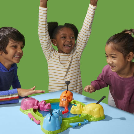 Juego Hasbro Gaming Hipopótamos Hambrientos para preescolares | Relanzamiento instantáneo de canicas, fácil montaje y almacenamiento | Para mayores de 4 años | De 2 a 4 jugadores | Juegos para niños